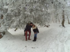 My pod zimowym drzewem :)